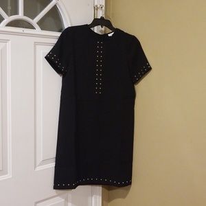 Black studed sheath dress